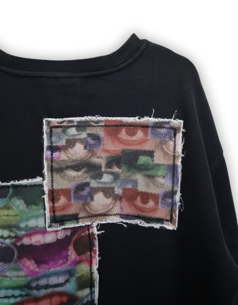 Bluza farbowana cropped (czarna)