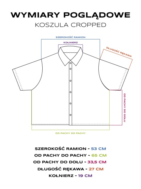 Koszula malowana cropped (pomarańczowo czarna)